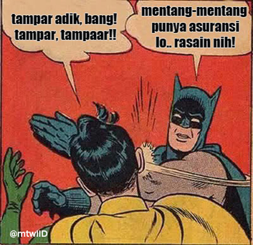 meme batman tampar robin asuransi